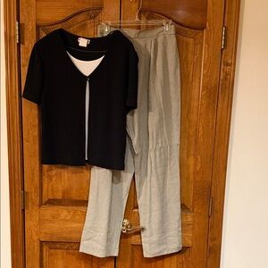 Black and Gray Women's Pants Set